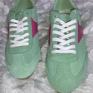 Mila Paoli Mint Green and Fuchsia Sneakers